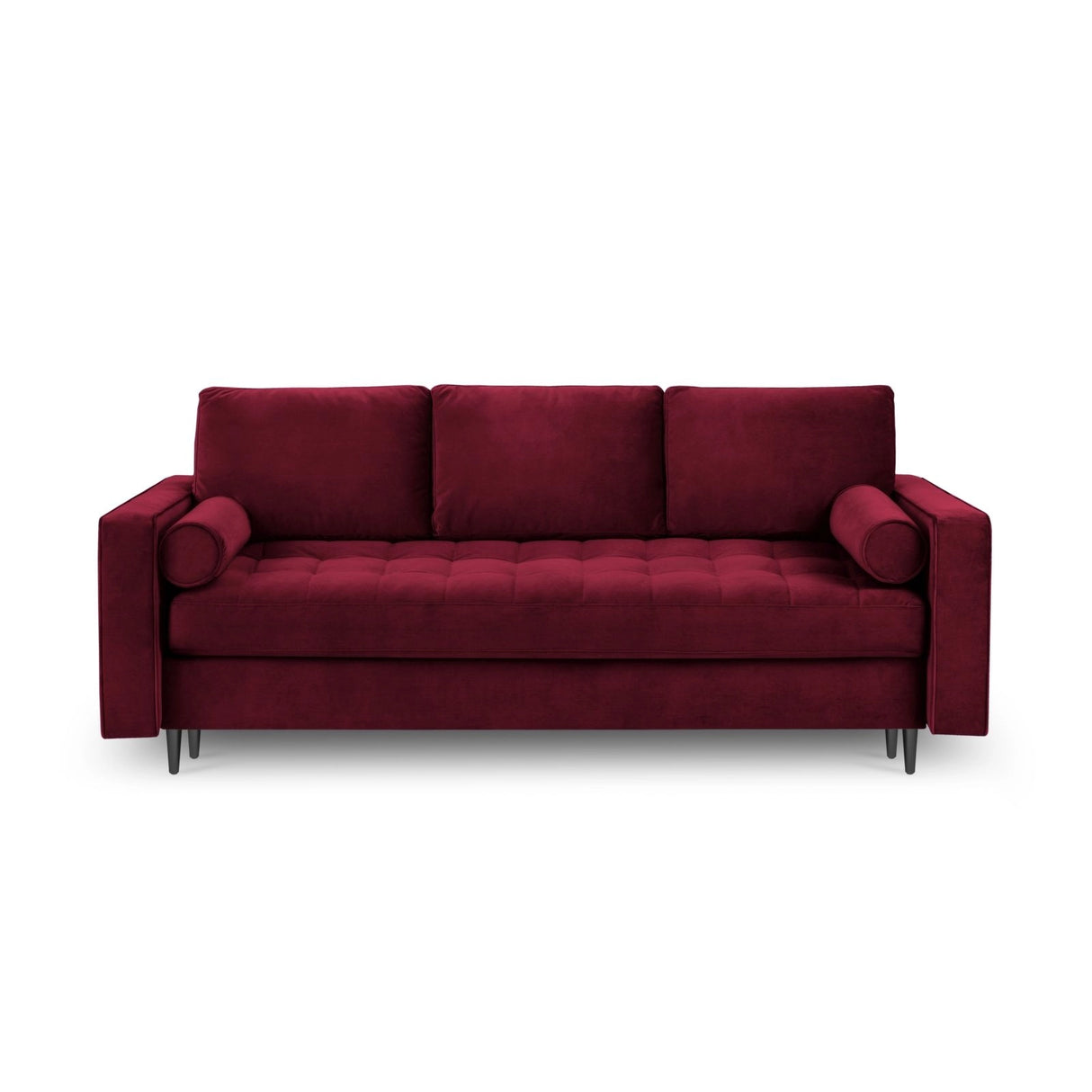 Aspen 3-Sitzer Sofa mit Schlaffunktion und Stauraum, aus Samt in Rot (Salvador 13), 225x100x96 cm von Cosmopolitan Design – Bild 3