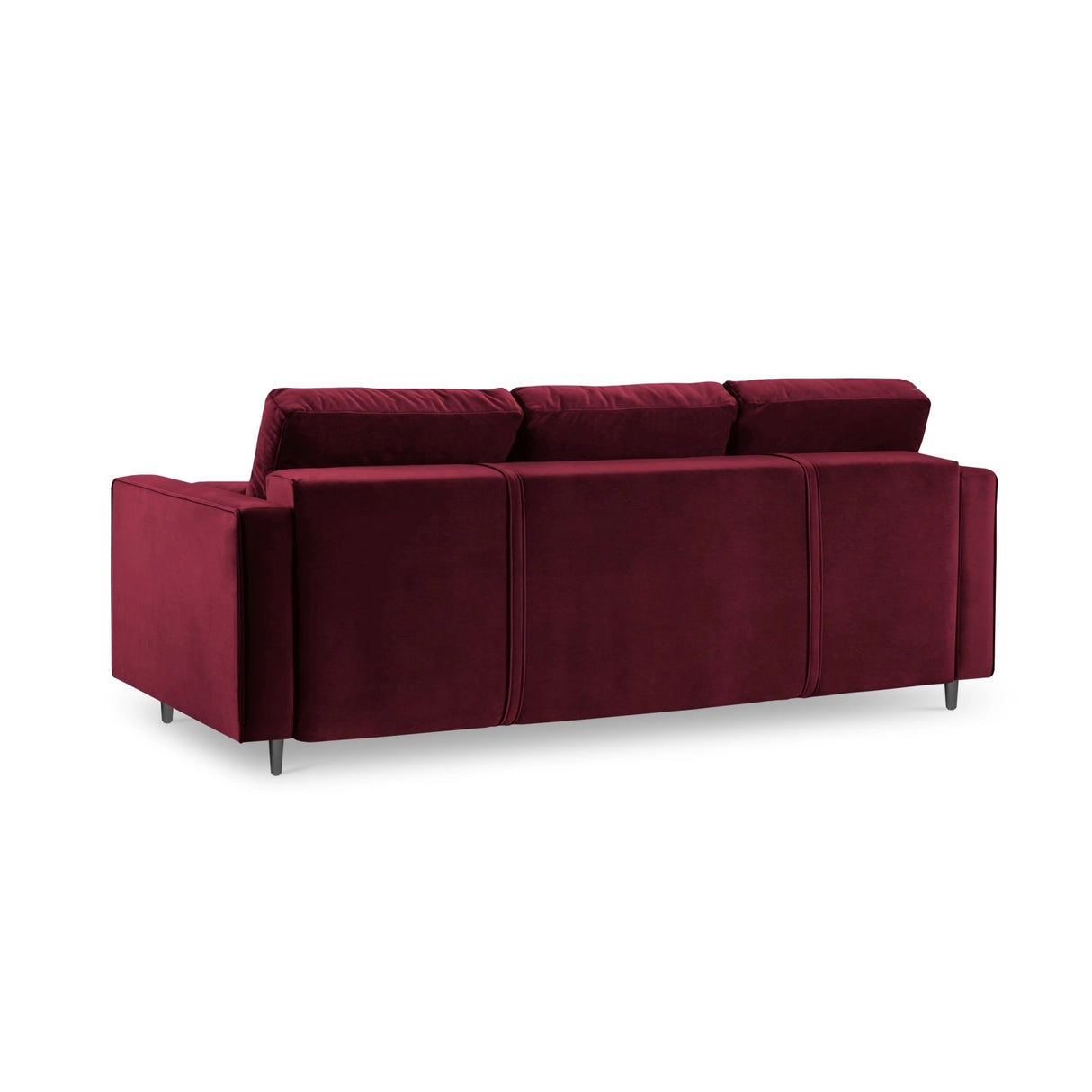 Aspen 3-Sitzer Sofa mit Schlaffunktion und Stauraum, aus Samt in Rot (Salvador 13), 225x100x96 cm von Cosmopolitan Design – Bild 4