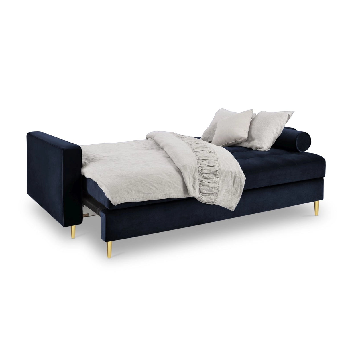 Aspen 3-Sitzer Sofa mit Schlaffunktion und Stauraum, aus Samt oder Strukturstoff, 225x100x96 cm von Cosmopolitan Design – Bild 2