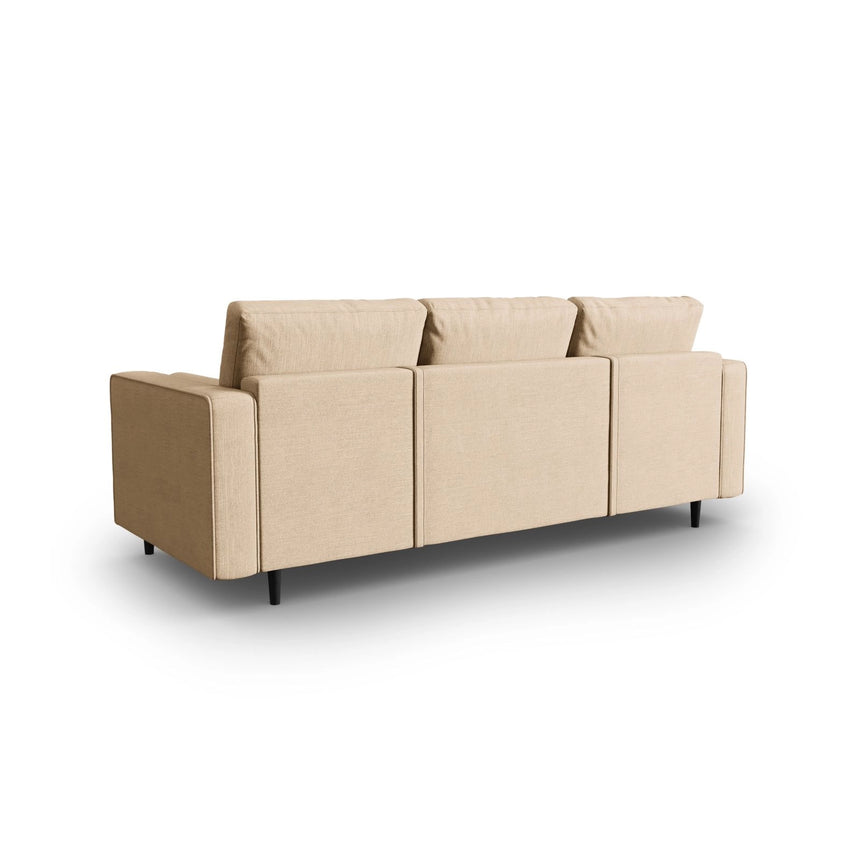 Aspen 3-Sitzer Sofa mit Schlaffunktion und Stauraum, aus Strukturierter Stoff in Beige (Melva 06), 225x100x96 cm von Cosmopolitan Design – Bild 3