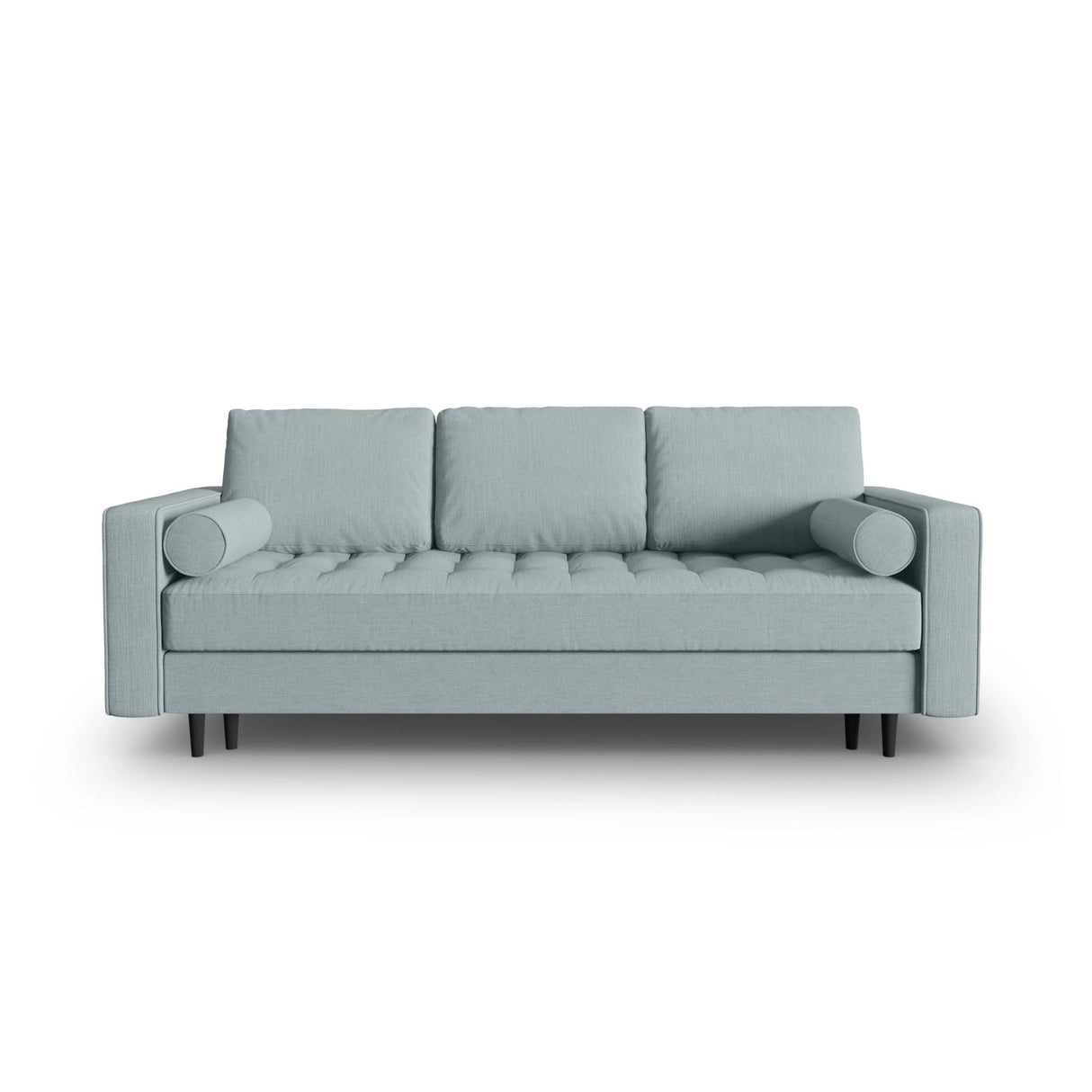 Aspen 3-Sitzer Sofa mit Schlaffunktion und Stauraum, aus Strukturierter Stoff in Blau (Melva 72), 225x100x96 cm von Cosmopolitan Design – Bild 1