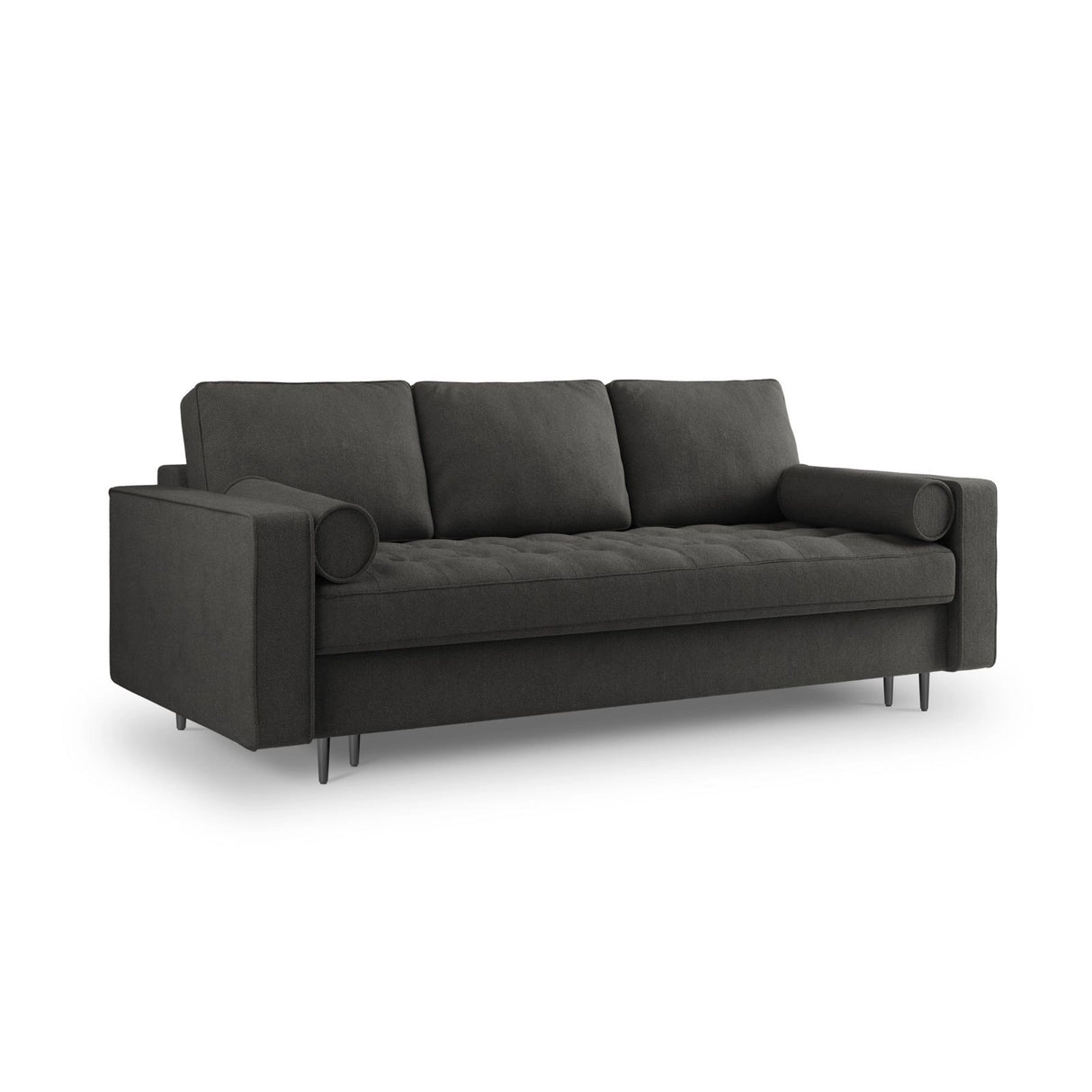 Aspen 3-Sitzer Sofa mit Schlaffunktion und Stauraum, aus Strukturierter Stoff in Dunkelgrau (Positano 95), 225x100x96 cm von Cosmopolitan Design – Bild 1