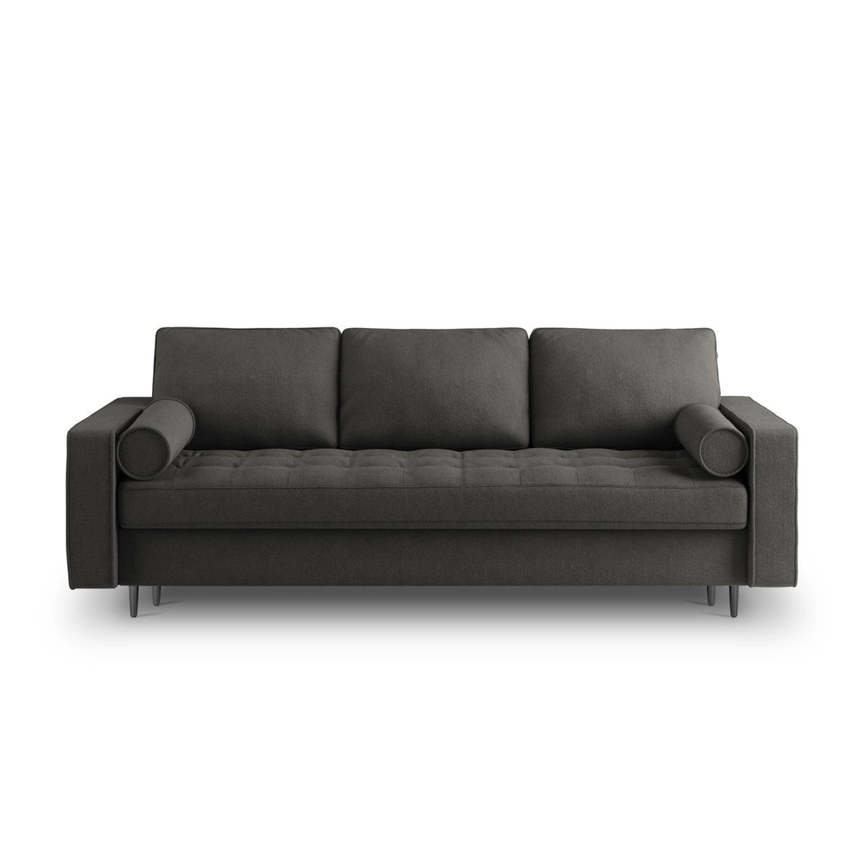 Aspen 3-Sitzer Sofa mit Schlaffunktion und Stauraum, aus Strukturierter Stoff in Dunkelgrau (Positano 95), 225x100x96 cm von Cosmopolitan Design – Bild 2