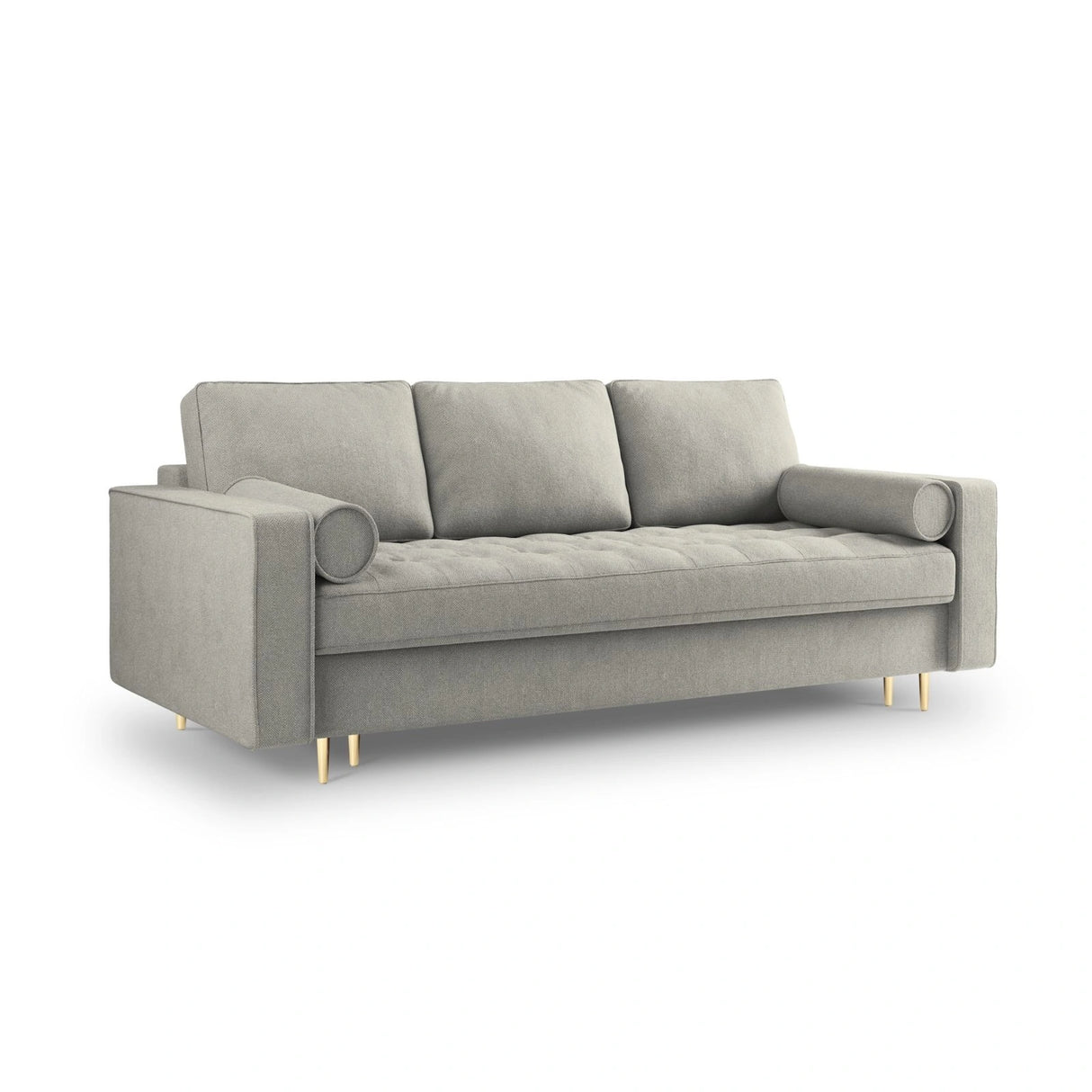 Aspen 3-Sitzer Sofa mit Schlaffunktion und Stauraum, aus Strukturierter Stoff in Hellgrau (Positano 83), 225x100x96 cm von Cosmopolitan Design – Bild 1
