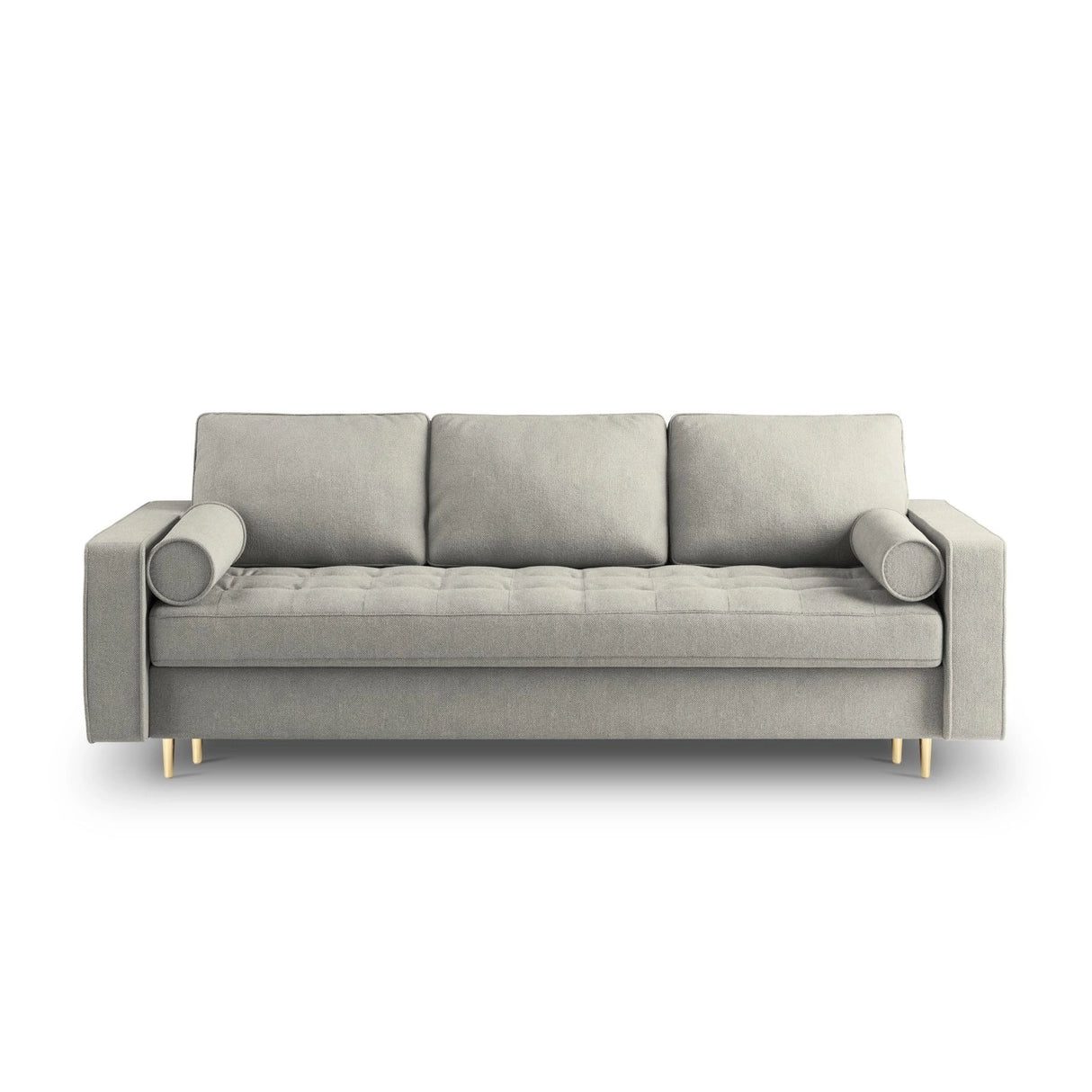Aspen 3-Sitzer Sofa mit Schlaffunktion und Stauraum, aus Strukturierter Stoff in Hellgrau (Positano 83), 225x100x96 cm von Cosmopolitan Design – Bild 2