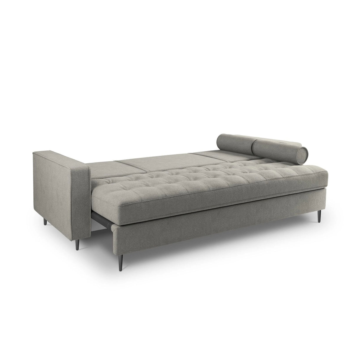 Aspen 3-Sitzer Sofa mit Schlaffunktion und Stauraum, aus Strukturierter Stoff in Hellgrau (Positano 83), 225x100x96 cm von Cosmopolitan Design – Bild 4