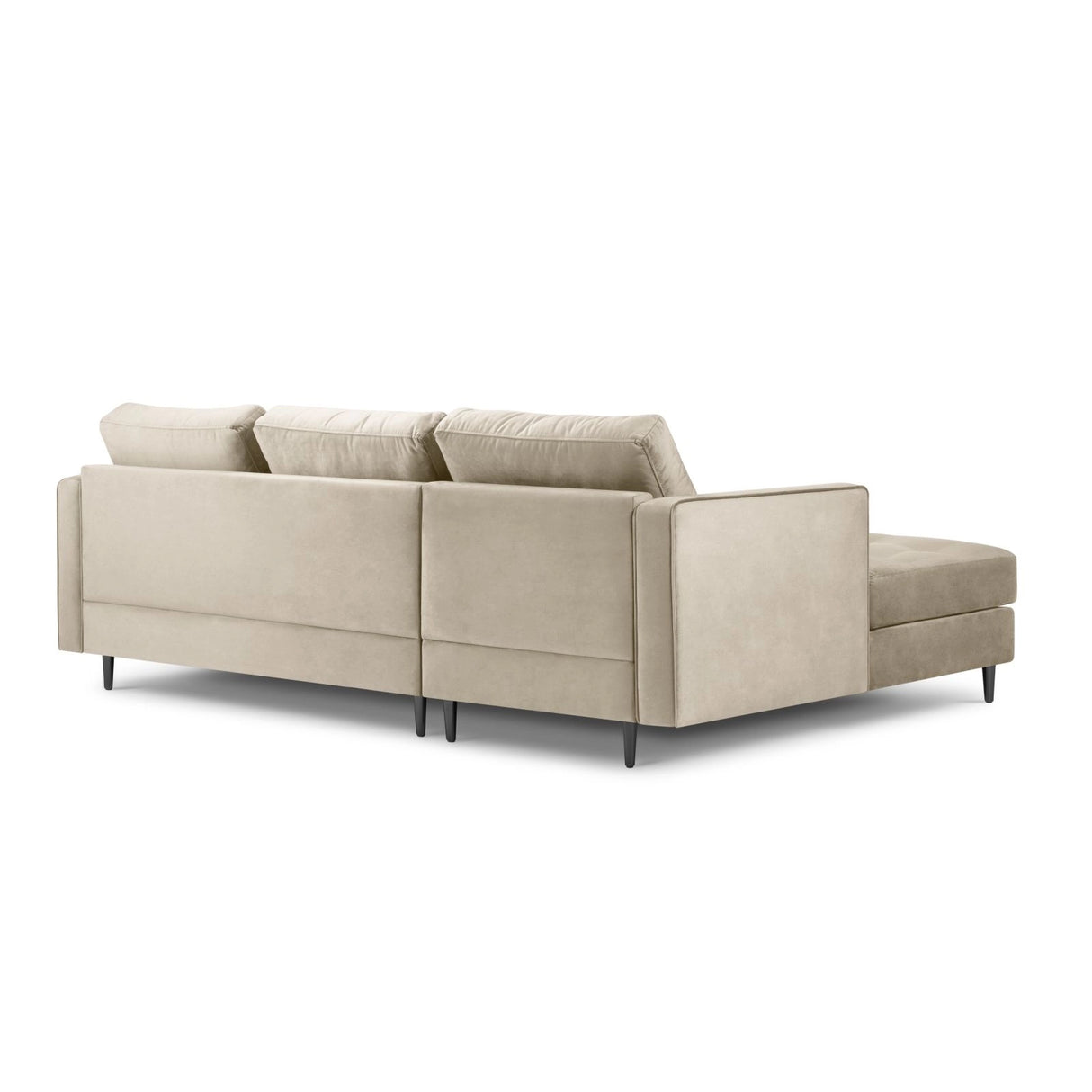 Aspen 4-Sitzer Ecksofa, Linke Seite, aus Samt in Dunkelbeige (Salvador 2), 236x170x90 cm von Cosmopolitan Design – Bild 3