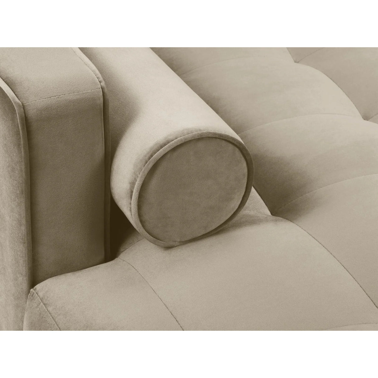 Aspen 4-Sitzer Ecksofa, Linke Seite, aus Samt in Dunkelbeige (Salvador 2), 236x170x90 cm von Cosmopolitan Design – Bild 5