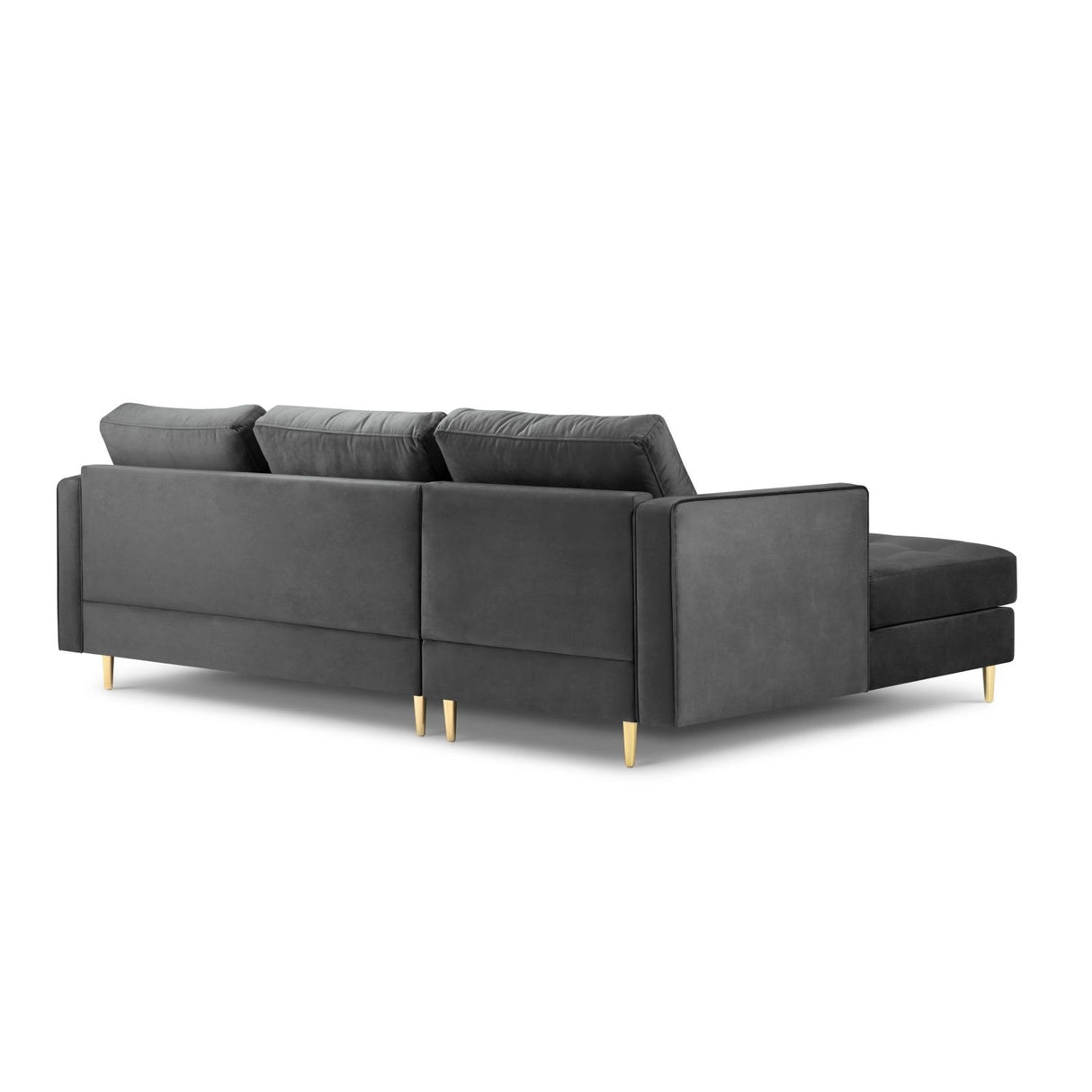 Aspen 4-Sitzer Ecksofa, Linke Seite, aus Samt in Dunkelgrau (Salvador 18), 236x170x90 cm von Cosmopolitan Design – Bild 3