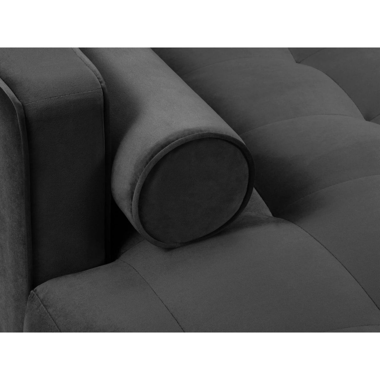 Aspen 4-Sitzer Ecksofa, Linke Seite, aus Samt in Dunkelgrau (Salvador 18), 236x170x90 cm von Cosmopolitan Design – Bild 5