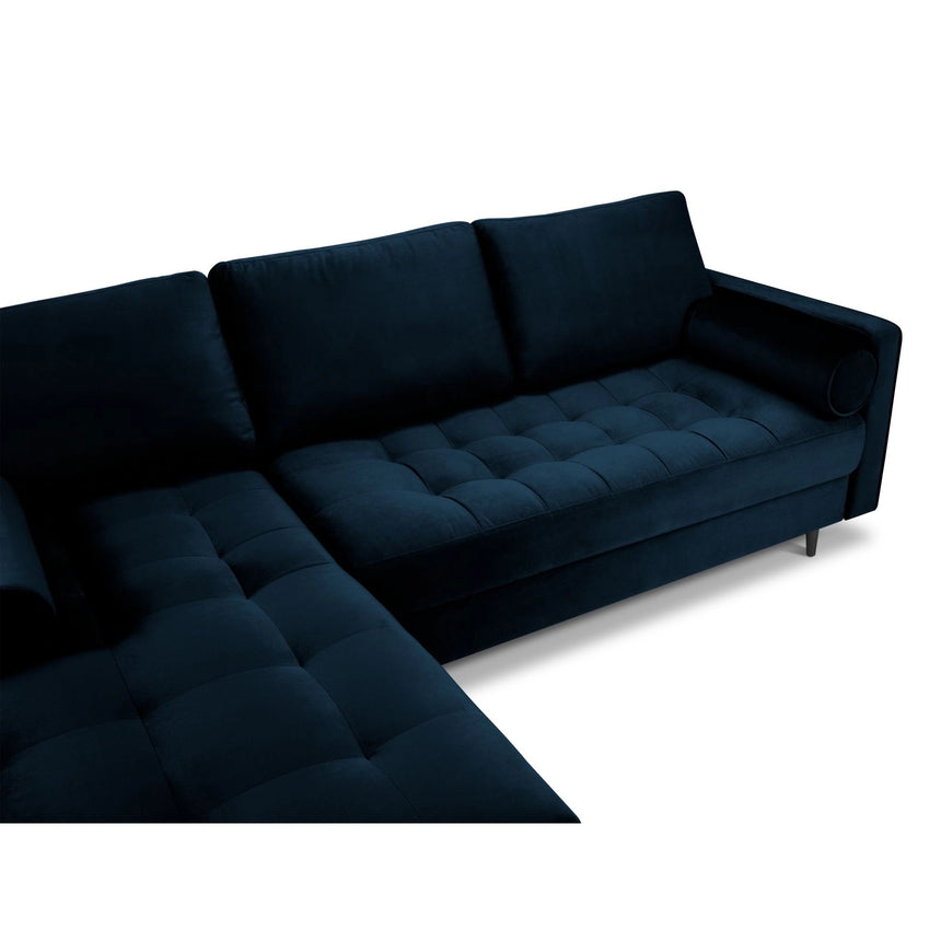 Aspen 4-Sitzer Ecksofa, Linke Seite, aus Samt in Königsblau (Salvador 5), 236x170x90 cm von Cosmopolitan Design – Bild 4