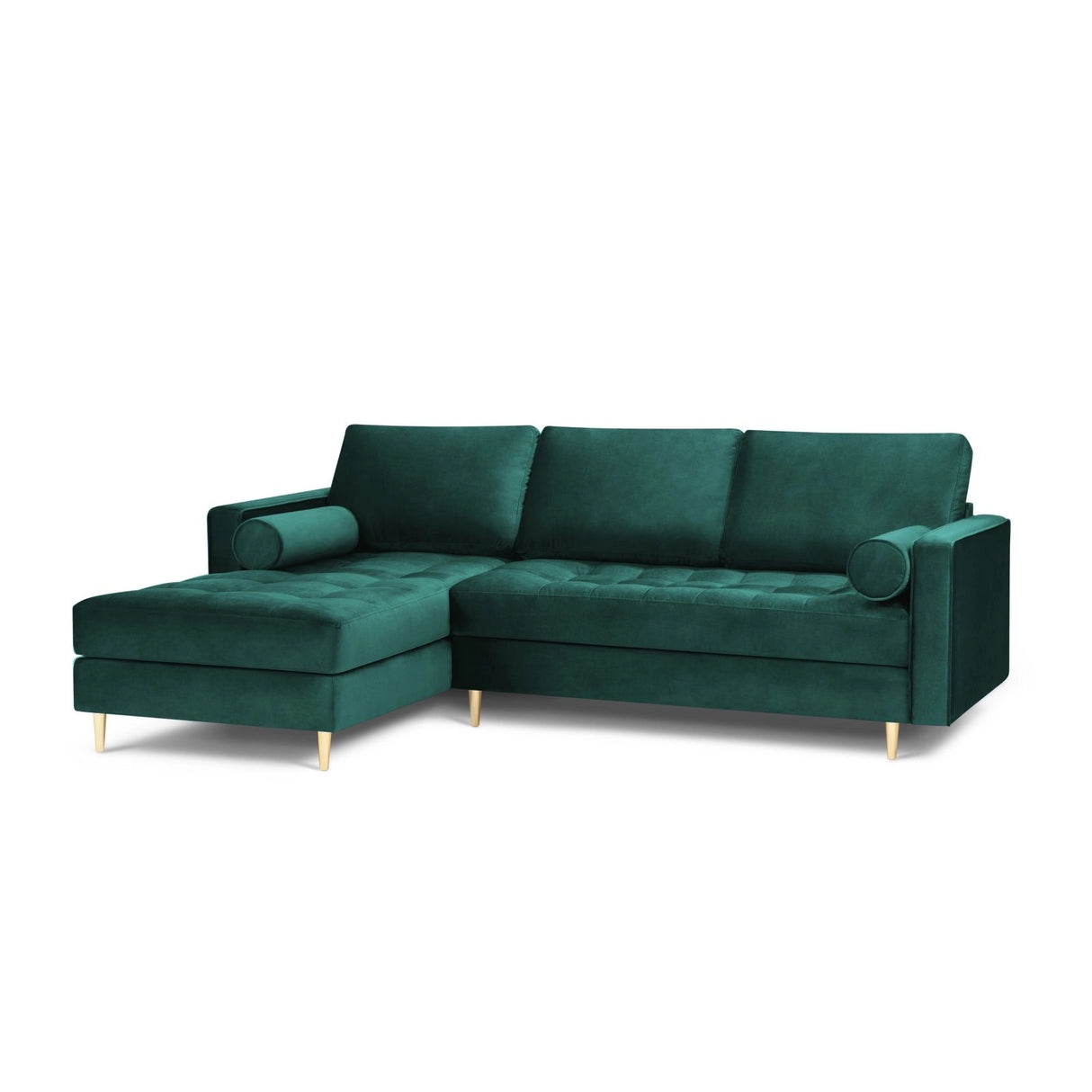 Aspen 4-Sitzer Ecksofa, Linke Seite, aus Samt in Petrol (Salvador 6), 236x170x90 cm von Cosmopolitan Design – Bild 2