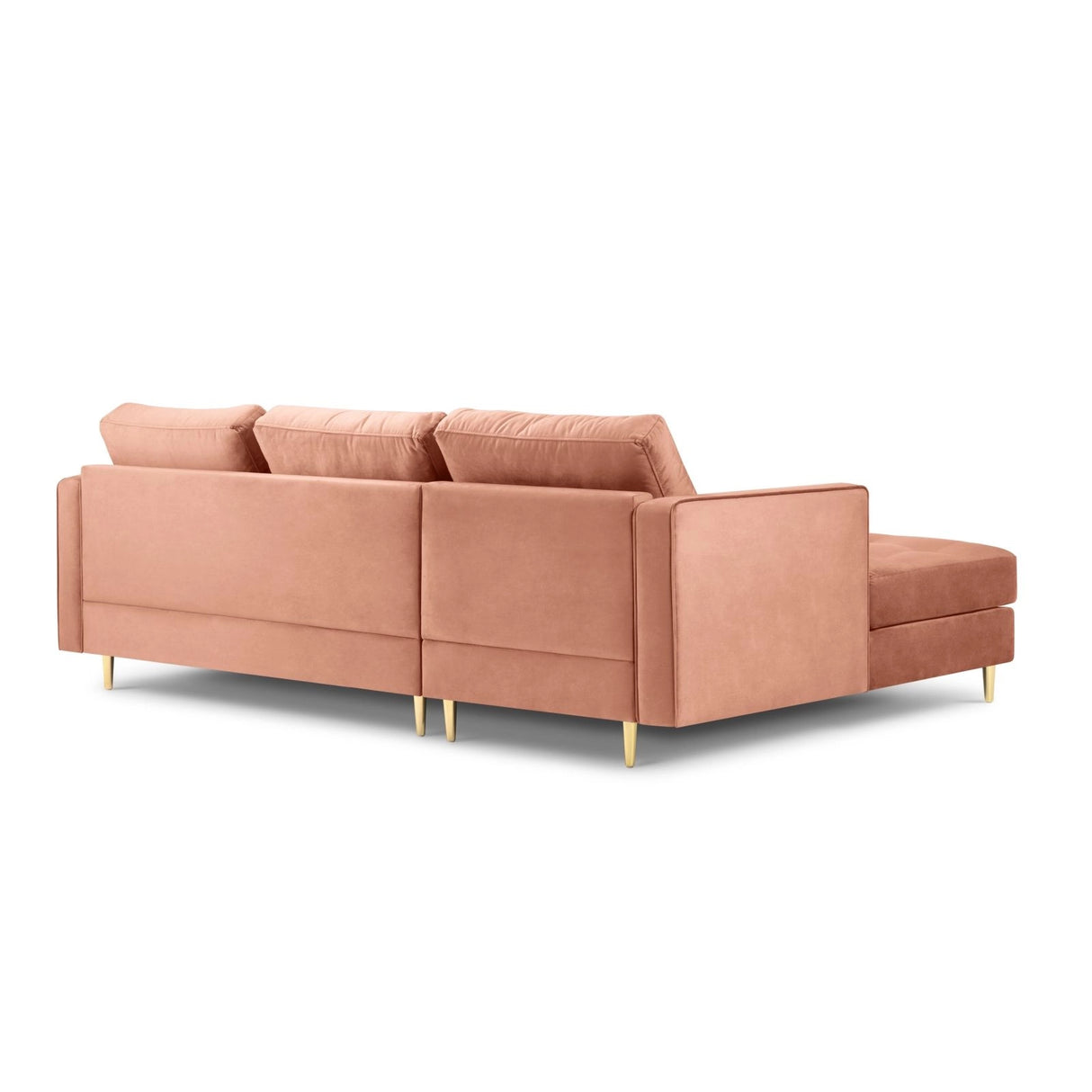 Aspen 4-Sitzer Ecksofa, Linke Seite, aus Samt in Rosa (Salvador 11), 236x170x90 cm von Cosmopolitan Design – Bild 3