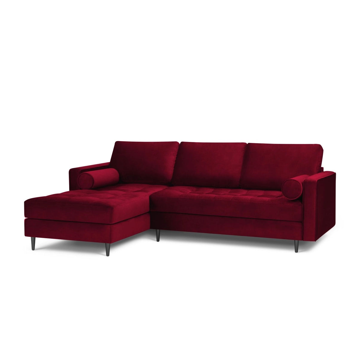 Aspen 4-Sitzer Ecksofa, Linke Seite, aus Samt in Rot (Salvador 13), 236x170x90 cm von Cosmopolitan Design – Bild 2