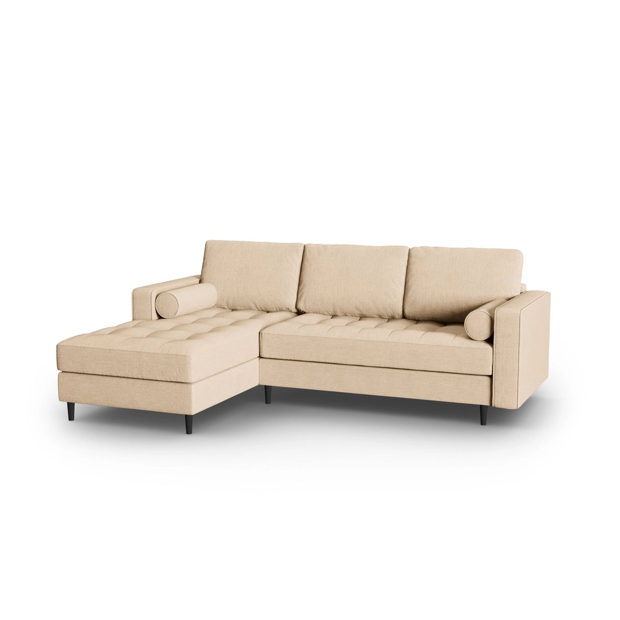 Aspen 4-Sitzer Ecksofa, Linke Seite, aus Strukturierter Stoff in Beige (Melva 06), 236x170x90 cm von Cosmopolitan Design – Bild 3