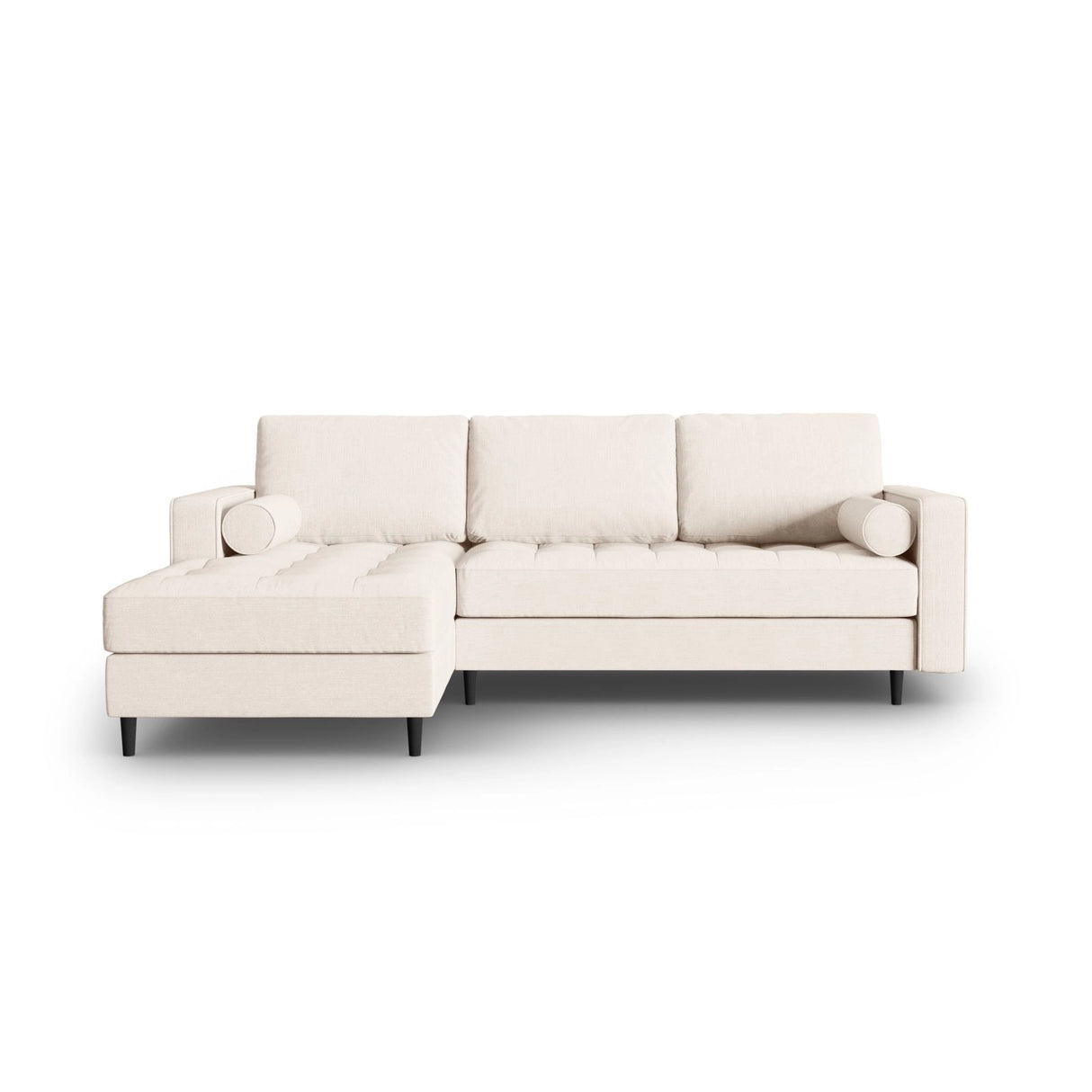 Aspen 4-Sitzer Ecksofa, Linke Seite, aus Strukturierter Stoff in Hellbeige (Melva 02), 236x170x90 cm von Cosmopolitan Design – Bild 1