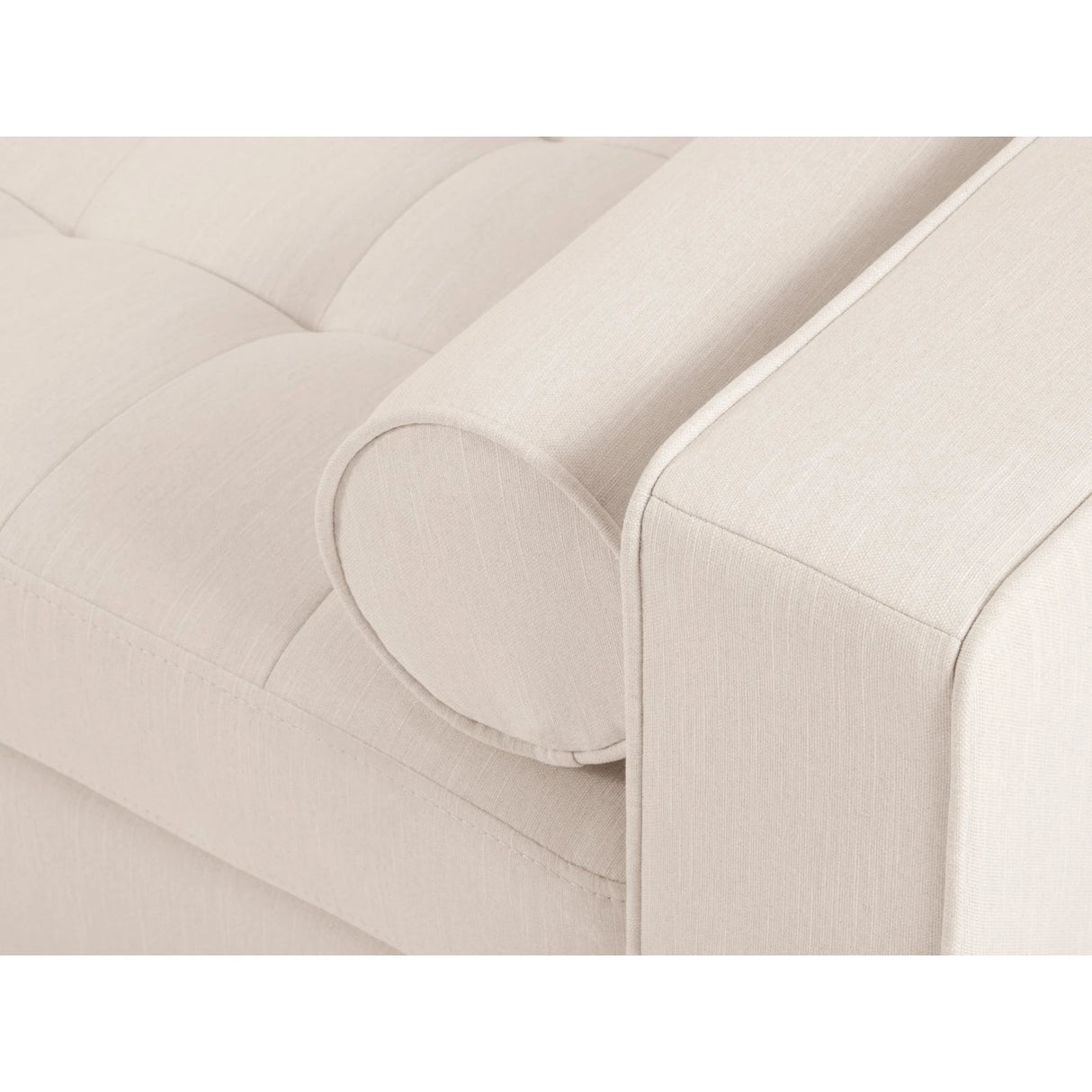 Aspen 4-Sitzer Ecksofa, Linke Seite, aus Strukturierter Stoff in Hellbeige (Melva 02), 236x170x90 cm von Cosmopolitan Design – Bild 6