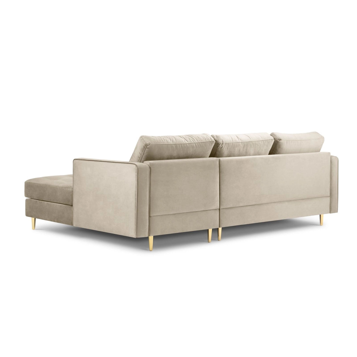 Aspen 4-Sitzer Ecksofa, Rechte Seite, aus Samt in Dunkelbeige (Salvador 2), 236x170x90 cm von Cosmopolitan Design – Bild 3