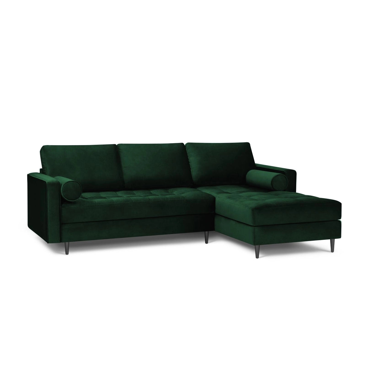 Aspen 4-Sitzer Ecksofa, Rechte Seite, aus Samt in Flaschengrün (Salvador 7), 236x170x90 cm von Cosmopolitan Design – Bild 2