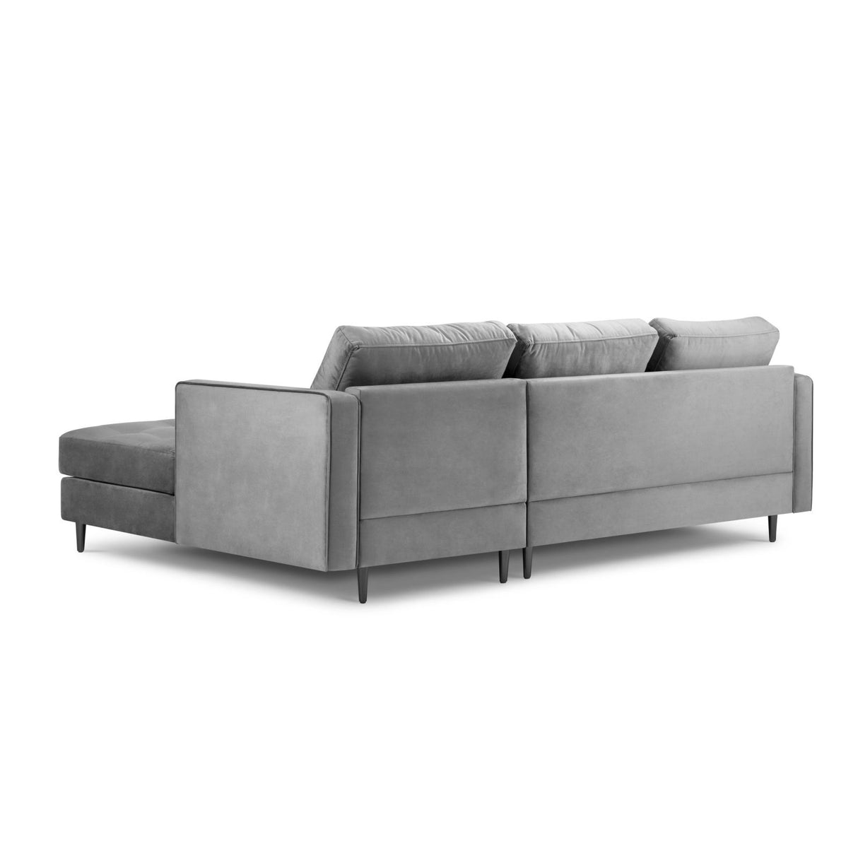 Aspen 4-Sitzer Ecksofa, Rechte Seite, aus Samt in Grau (Salvador 17), 236x170x90 cm von Cosmopolitan Design – Bild 3