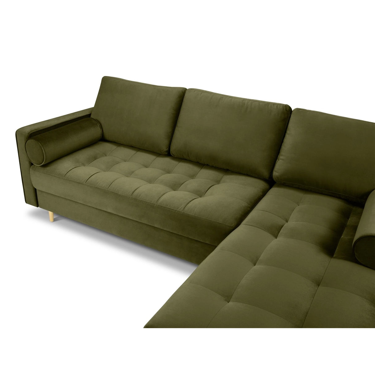 Aspen 4-Sitzer Ecksofa, Rechte Seite, aus Samt in Grün (Salvador 8), 236x170x90 cm von Cosmopolitan Design – Bild 4