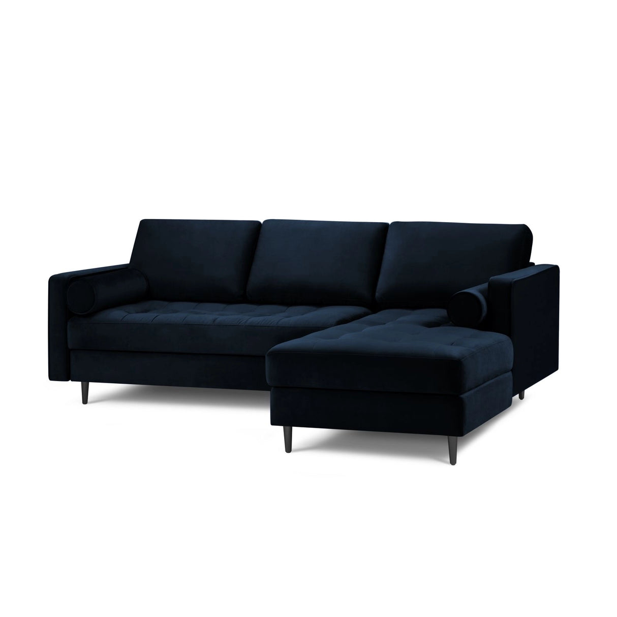 Aspen 4-Sitzer Ecksofa, Rechte Seite, aus Samt in Königsblau (Salvador 5), 236x170x90 cm von Cosmopolitan Design – Bild 1