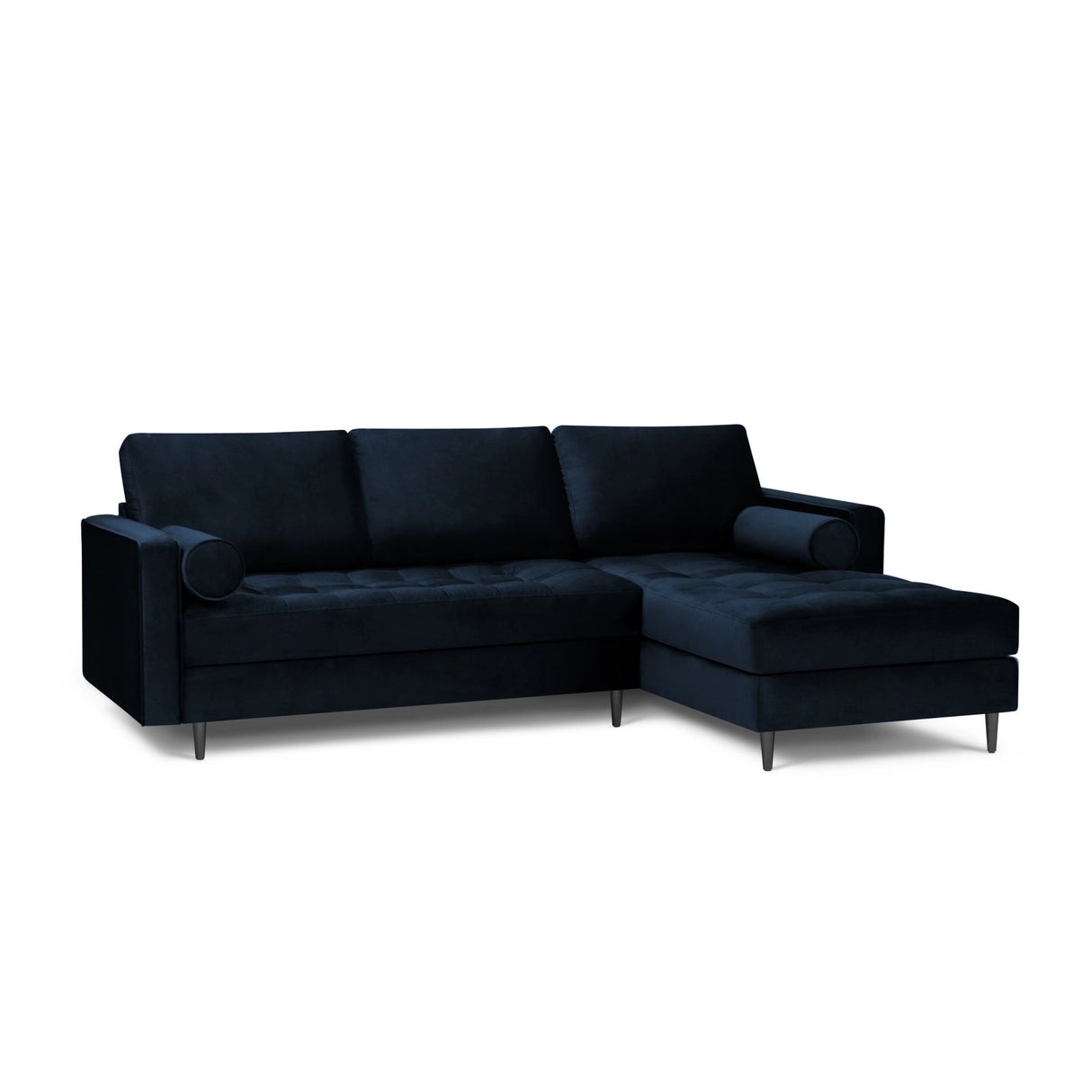 Aspen 4-Sitzer Ecksofa, Rechte Seite, aus Samt in Königsblau (Salvador 5), 236x170x90 cm von Cosmopolitan Design – Bild 2