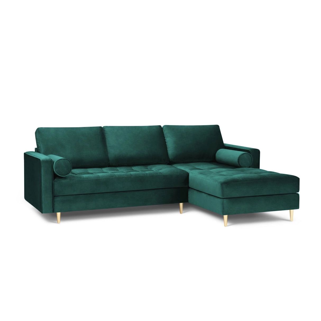 Aspen 4-Sitzer Ecksofa, Rechte Seite, aus Samt in Petrol (Salvador 6), 236x170x90 cm von Cosmopolitan Design – Bild 2