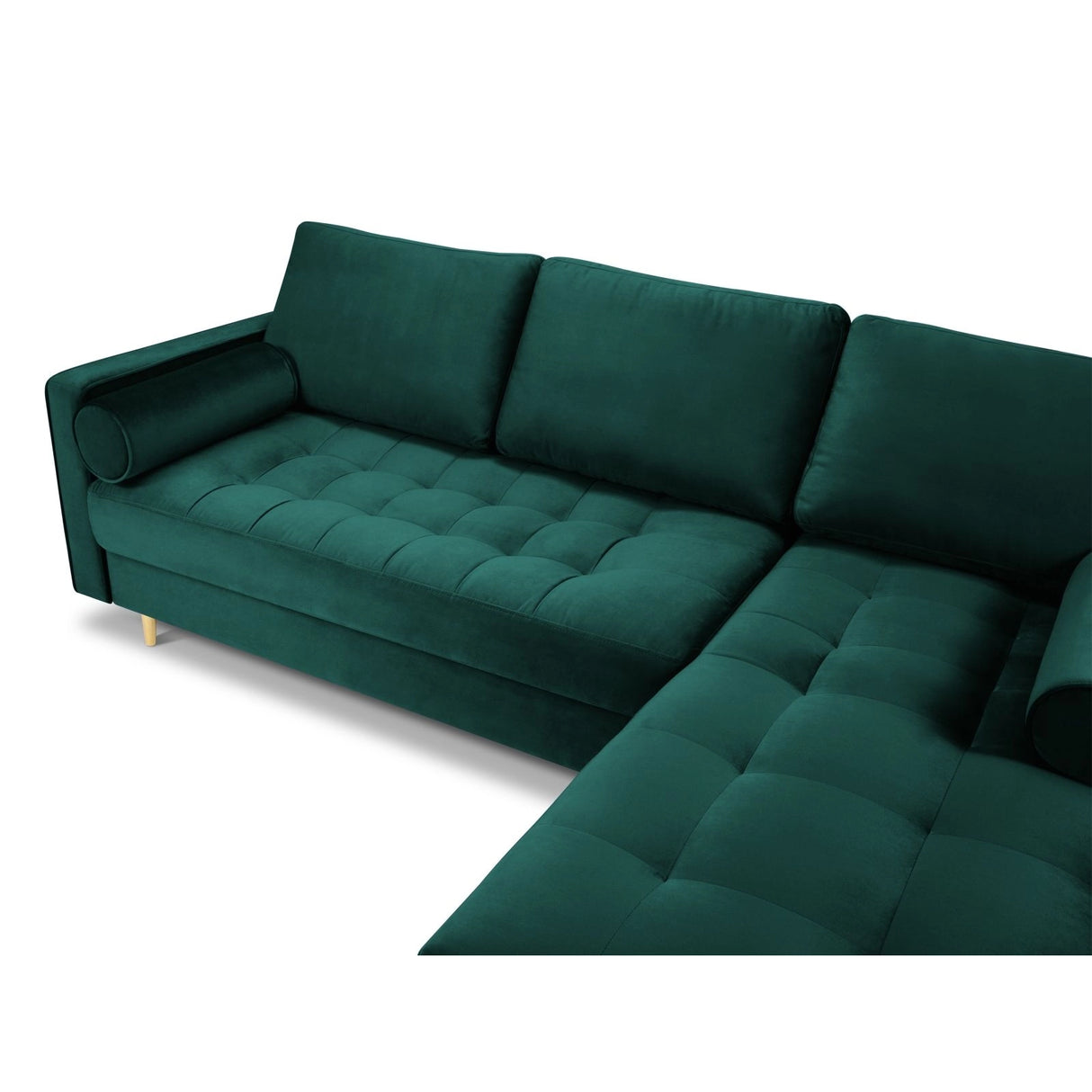 Aspen 4-Sitzer Ecksofa, Rechte Seite, aus Samt in Petrol (Salvador 6), 236x170x90 cm von Cosmopolitan Design – Bild 4