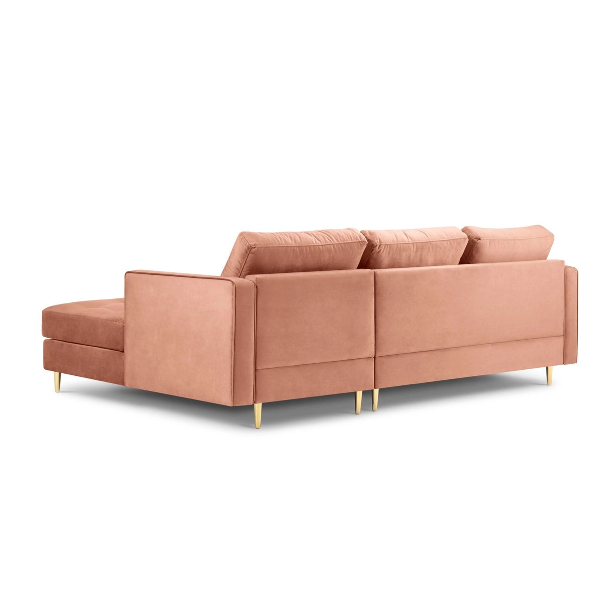 Aspen 4-Sitzer Ecksofa, Rechte Seite, aus Samt in Rosa (Salvador 11), 236x170x90 cm von Cosmopolitan Design – Bild 3