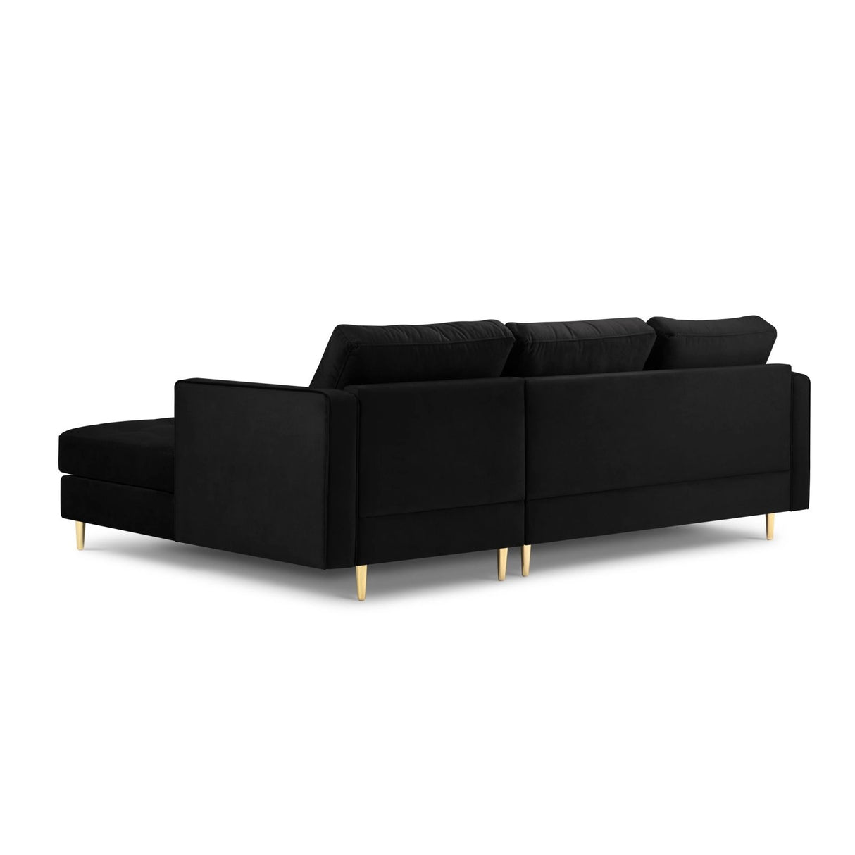 Aspen 4-Sitzer Ecksofa, Rechte Seite, aus Samt in Schwarz (Salvador 19), 236x170x90 cm von Cosmopolitan Design – Bild 3