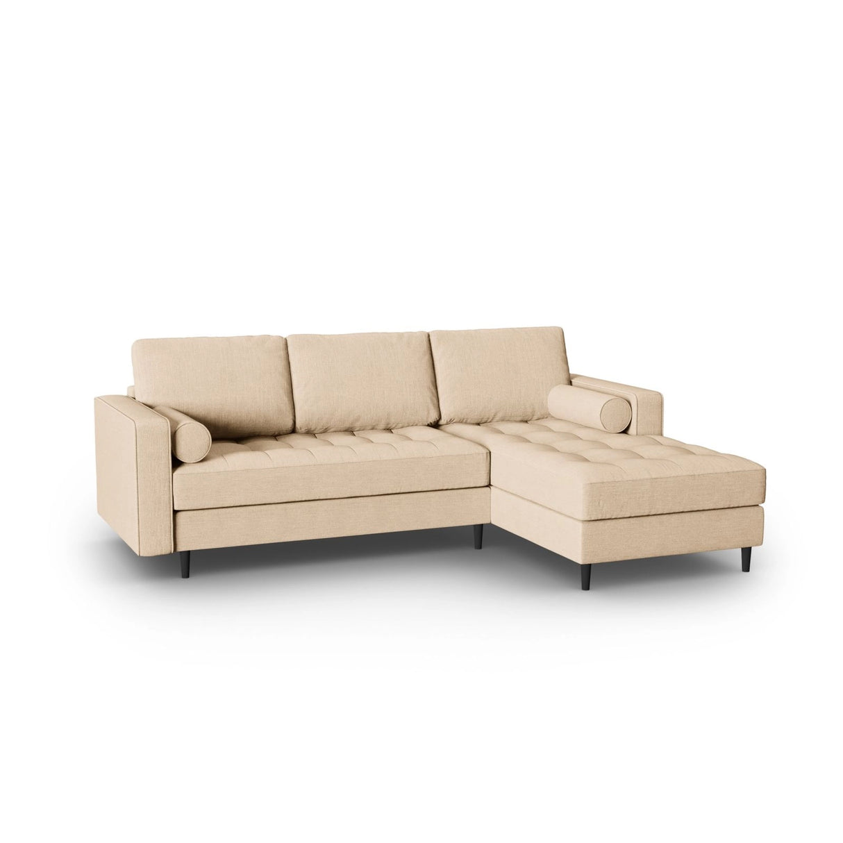 Aspen 4-Sitzer Ecksofa, Rechte Seite, aus Strukturierter Stoff in Beige (Melva 06), 236x170x90 cm von Cosmopolitan Design – Bild 3