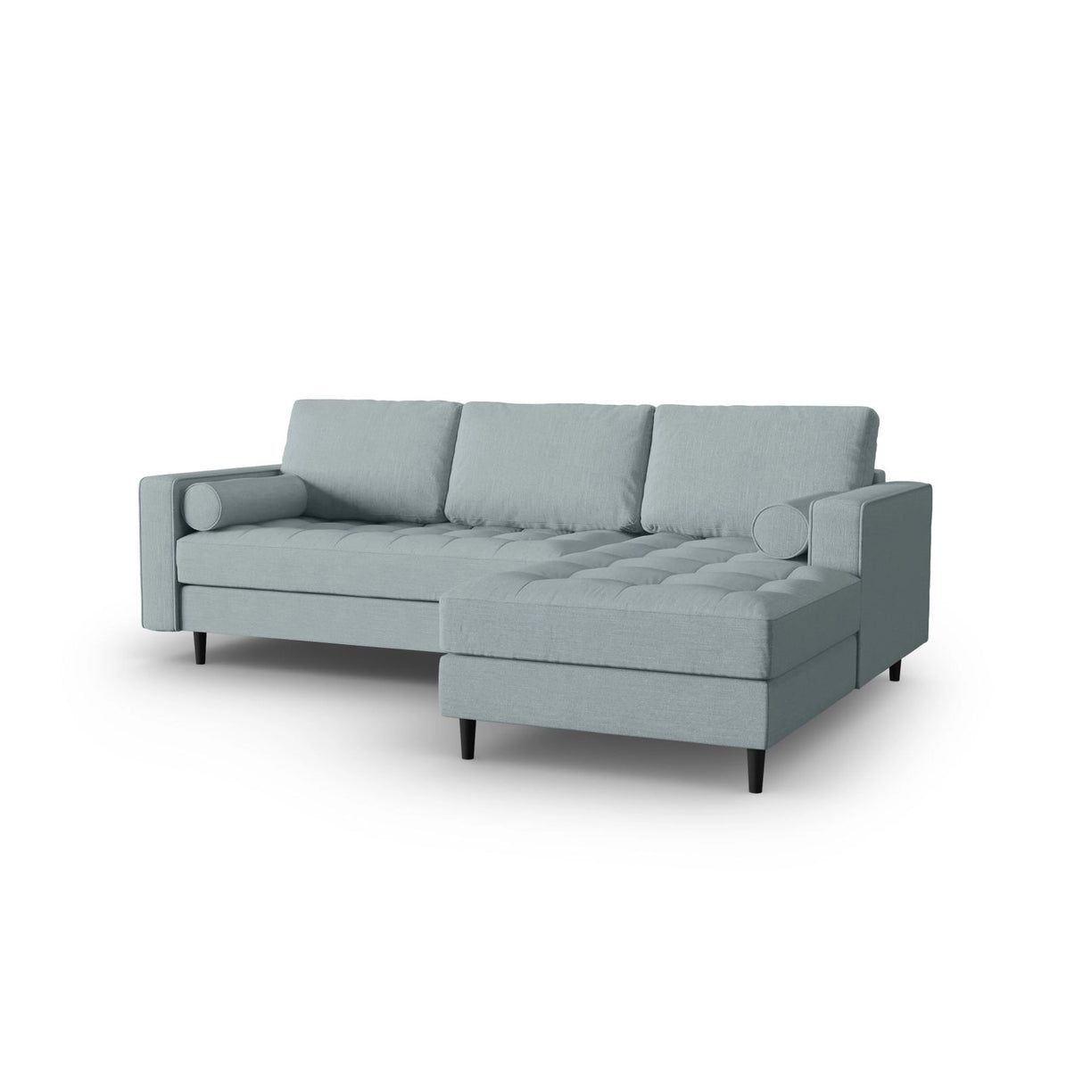 Aspen 4-Sitzer Ecksofa, Rechte Seite, aus Strukturierter Stoff in Blau (Melva 72), 236x170x90 cm von Cosmopolitan Design – Bild 2