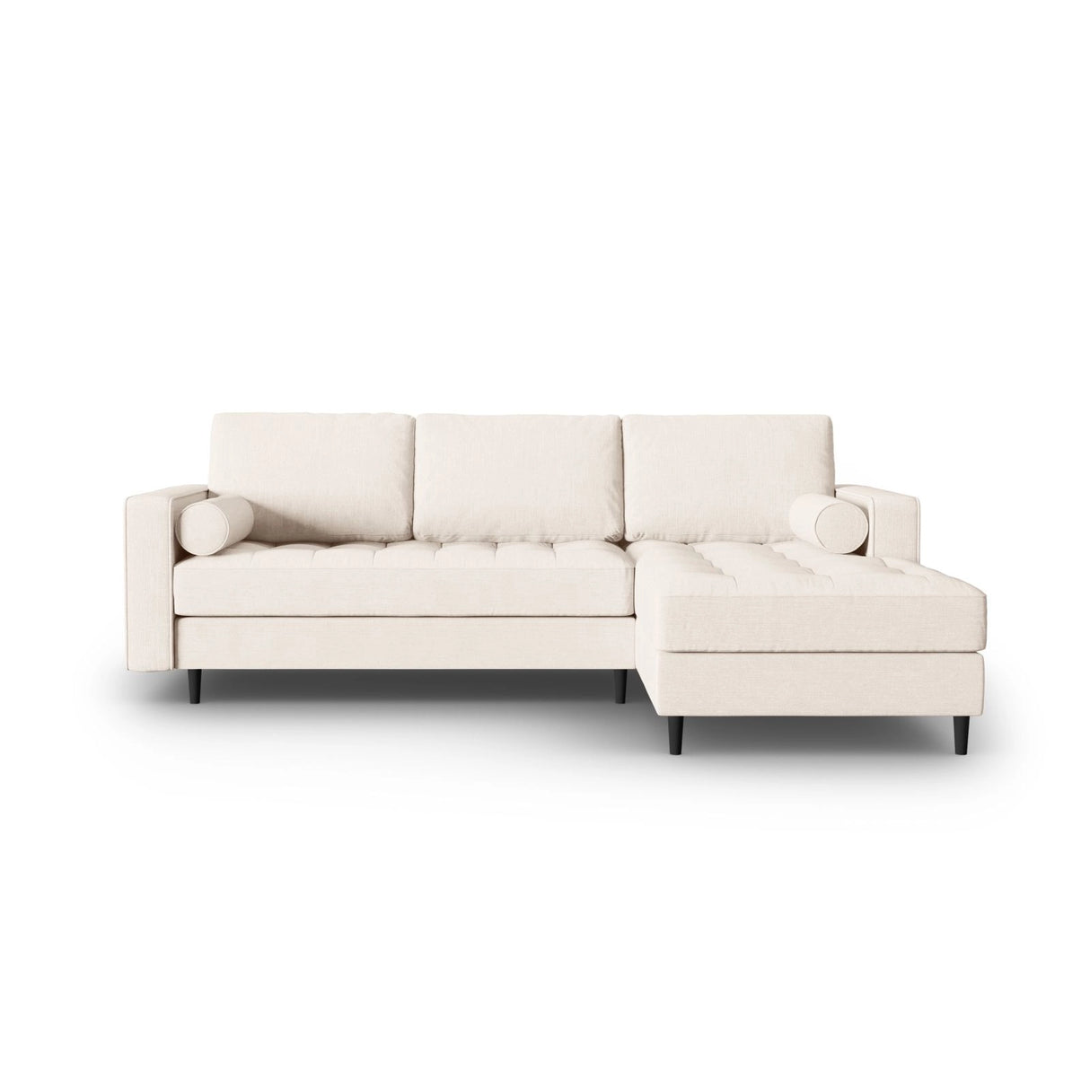 Aspen 4-Sitzer Ecksofa, Rechte Seite, aus Strukturierter Stoff in Hellbeige (Melva 02), 236x170x90 cm von Cosmopolitan Design – Bild 1