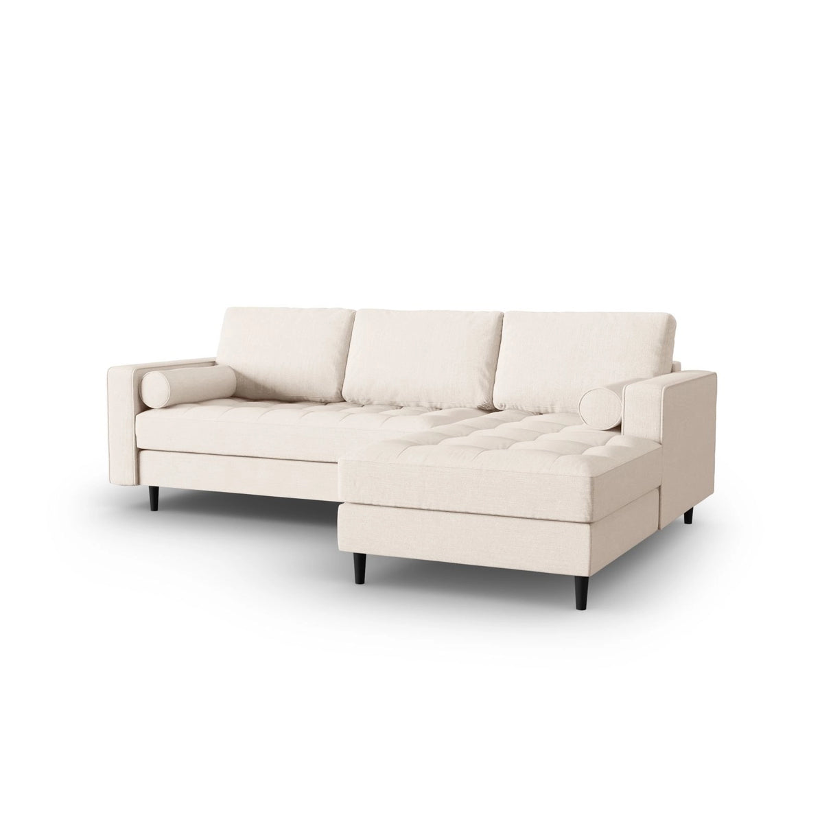 Aspen 4-Sitzer Ecksofa, Rechte Seite, aus Strukturierter Stoff in Hellbeige (Melva 02), 236x170x90 cm von Cosmopolitan Design – Bild 2