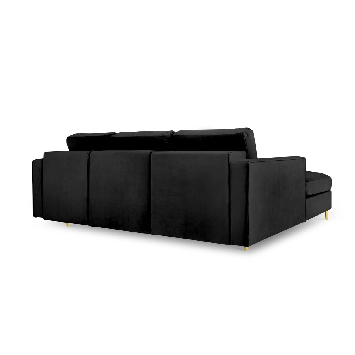 Aspen 5-Sitzer Ecksofa mit Schlaffunktion und Stauraum, Linke Seite, aus Samt in Schwarz (Salvador 19), 240x175x96 cm von Cosmopolitan Design – Bild 4