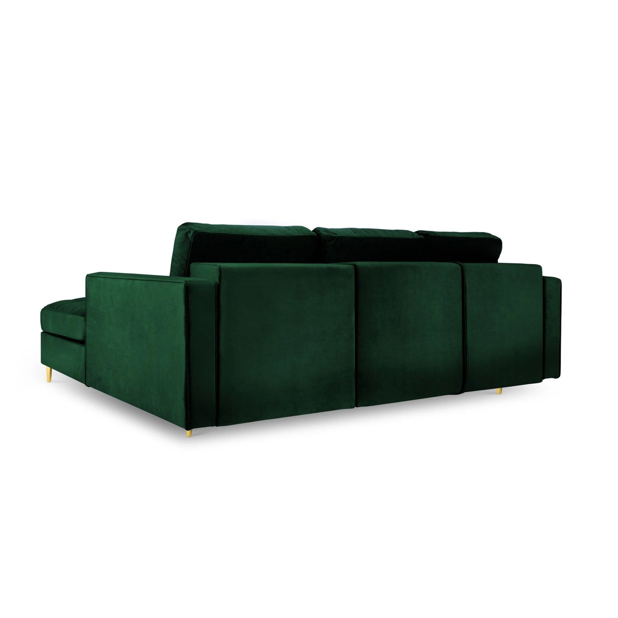Aspen 5-Sitzer Ecksofa mit Schlaffunktion und Stauraum, Rechte Seite, aus Samt in Flaschengrün (Salvador 7), 240x175x96 cm von Cosmopolitan Design – Bild 4