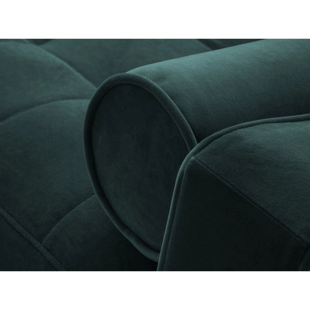 Aspen 5-Sitzer Ecksofa mit Schlaffunktion und Stauraum, Rechte Seite, aus Samt in Petrol (Salvador 06), 240x175x96 cm von Cosmopolitan Design – Bild 6