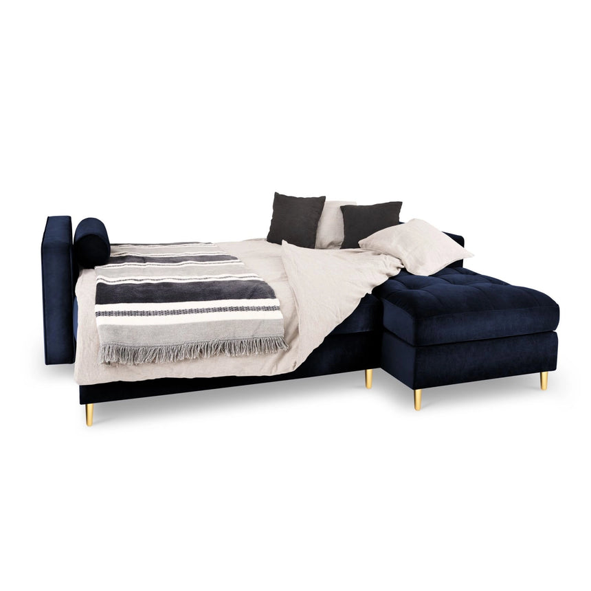 Aspen 5-Sitzer Ecksofa mit Schlaffunktion und Stauraum, Rechte Seite, aus Samt oder Strukturstoff, 240x175x96 cm von Cosmopolitan Design – Bild 2