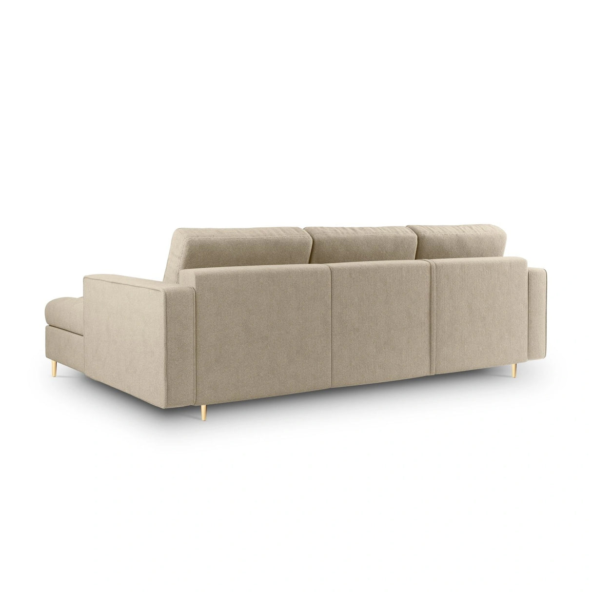 Aspen 5-Sitzer Ecksofa mit Schlaffunktion und Stauraum, Rechte Seite, aus Strukturierter Stoff in Beige (Positano 08), 240x175x96 cm von Cosmopolitan Design – Bild 3