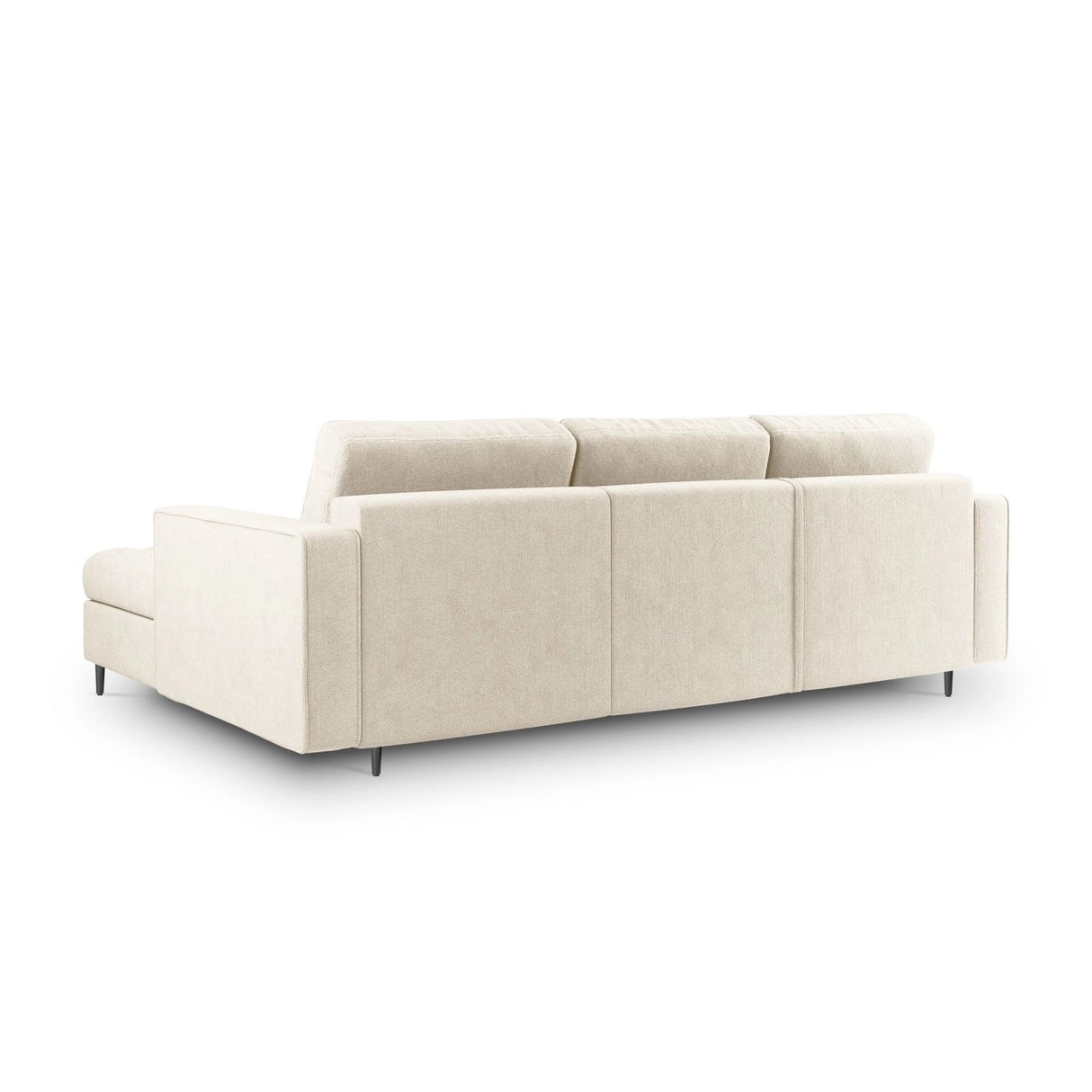 Aspen 5-Sitzer Ecksofa mit Schlaffunktion und Stauraum, Rechte Seite, aus Strukturierter Stoff in Hellbeige (Positano 02), 240x175x96 cm von Cosmopolitan Design – Bild 3