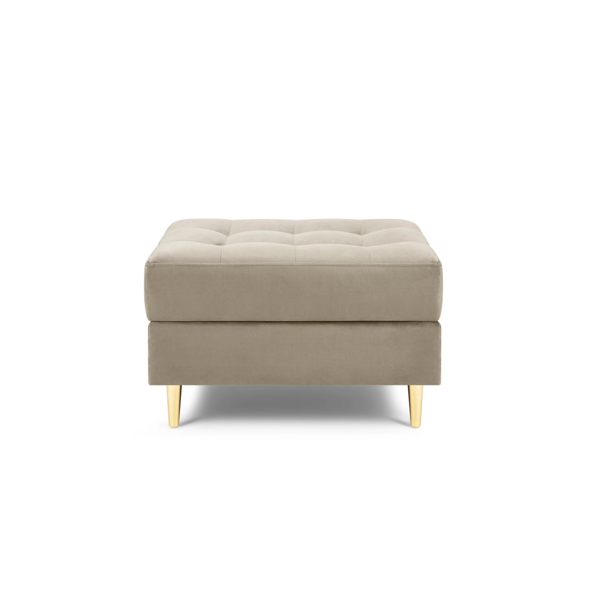 Aspen Pouf aus Samt in Dunkelbeige (Salvador 2), 60x70x46 cm von Cosmopolitan Design – Bild 2