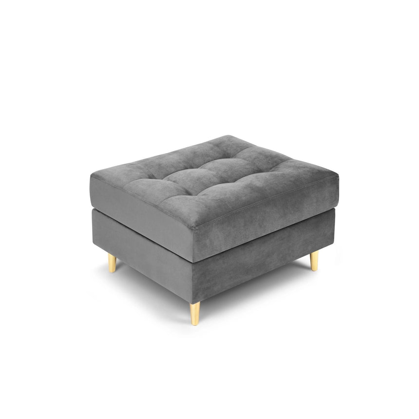 Aspen Pouf aus Samt in Grau (Salvador 17), 60x70x46 cm von Cosmopolitan Design – Bild 1