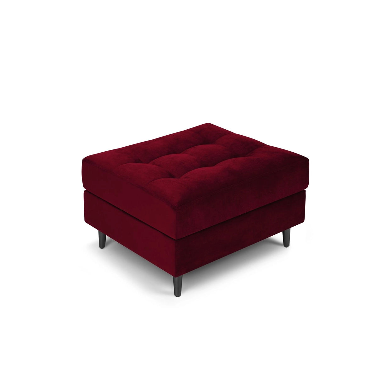 Aspen Pouf aus Samt in Rot (Salvador 13), 60x70x46 cm von Cosmopolitan Design – Bild 1