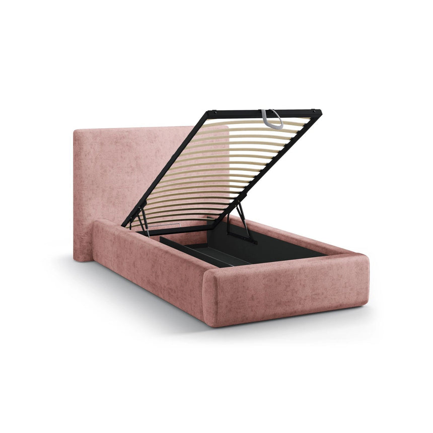 Asti Bett mit Kopfteil und Stauraum, aus Chenille (PeHa63) in Rosa, 90x200 cm von Cosmopolitan Design – Bild 5