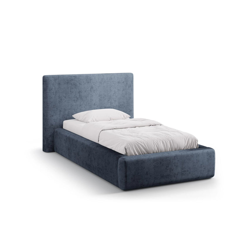 Asti Bett mit Kopfteil und Stauraum, aus Chenille (PeHa77) in Dunkelblau, 90x200 cm von Cosmopolitan Design – Bild 1