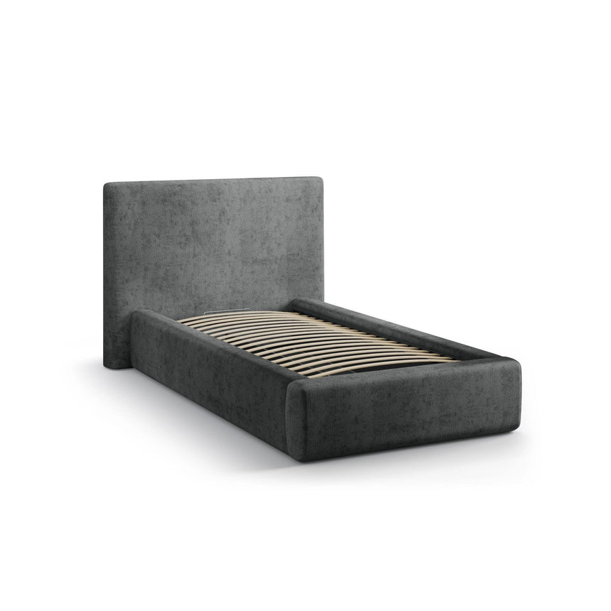 Asti Bett mit Kopfteil und Stauraum, aus Chenille (PeHa90) in Dunkelgrau, 90x200 cm von Cosmopolitan Design – Bild 4