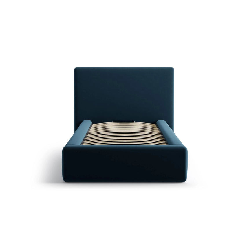 Asti Bett mit Kopfteil und Stauraum, aus Samt (Ma2211) in Marineblau, 90x200 cm von Cosmopolitan Design – Bild 3