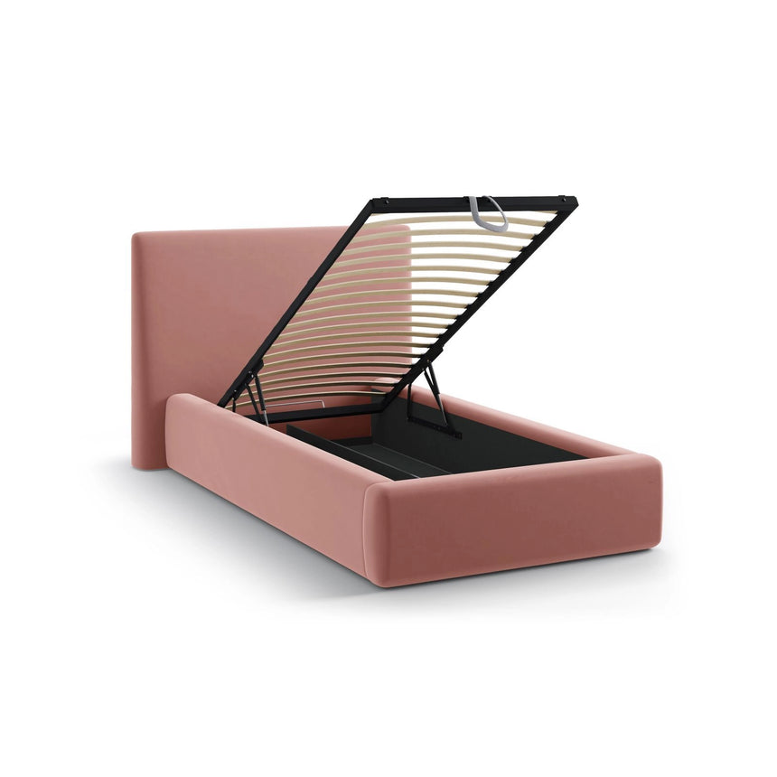 Asti Bett mit Kopfteil und Stauraum, aus Samt (Ma2257) in Rosa, 90x200 cm von Cosmopolitan Design – Bild 5