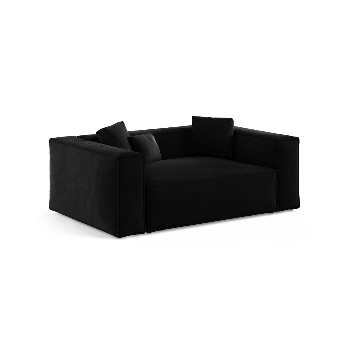 Aveiro 2-Sitzer Sofa aus Samt in Schwarz (Casino Black), 180x118x86 cm von Cosmopolitan Design – Bild 2
